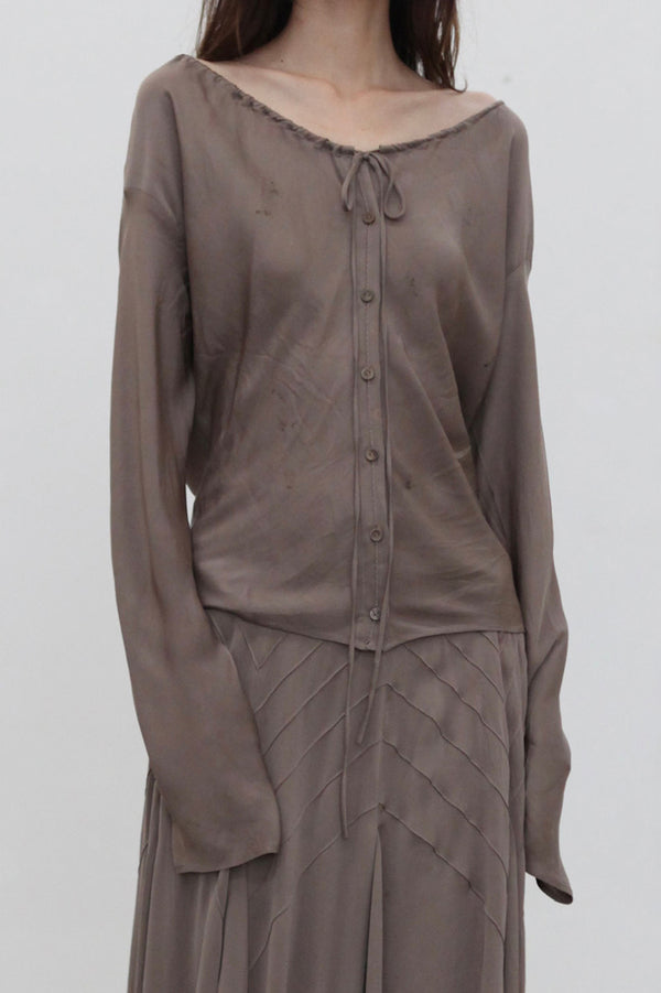 Mutedance 25 Autumn/Winter Button-Down Drawstring Shirt Top Collection Handmade Classic MD-MD25FW82-sand (MD25FW35)